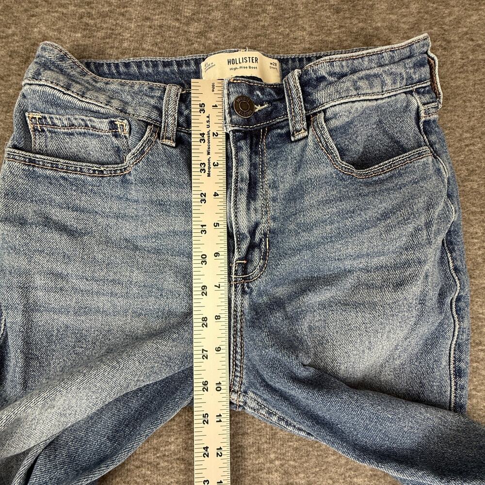 Hollister Women’s High Rise Bootcut Denim Jeans Waist 28 Short Medium Wash - Picture 7 of 11